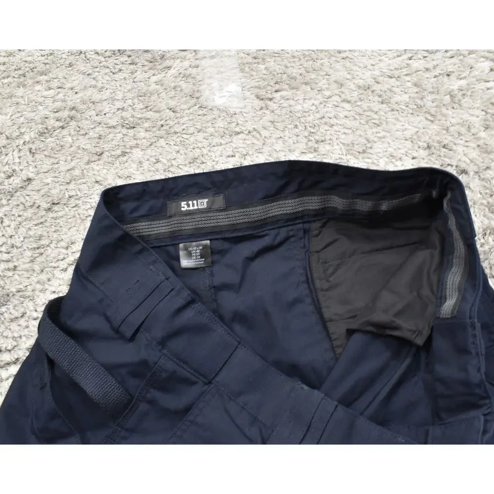 5.11 Tactical Men's Size 42x30 Cargo Multipocket Carpenter Blue Polyester - Picture 7 of 8